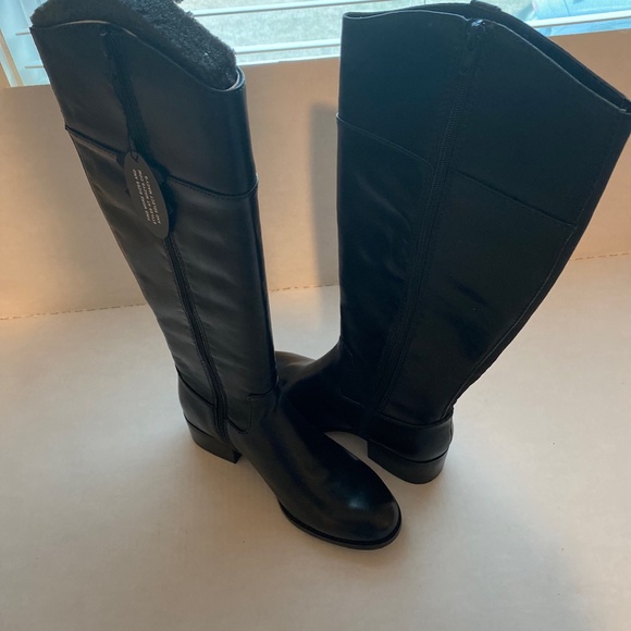 Alfani Bexleyy Black Wide Calf Leather Boots - Picture 11 of 11
